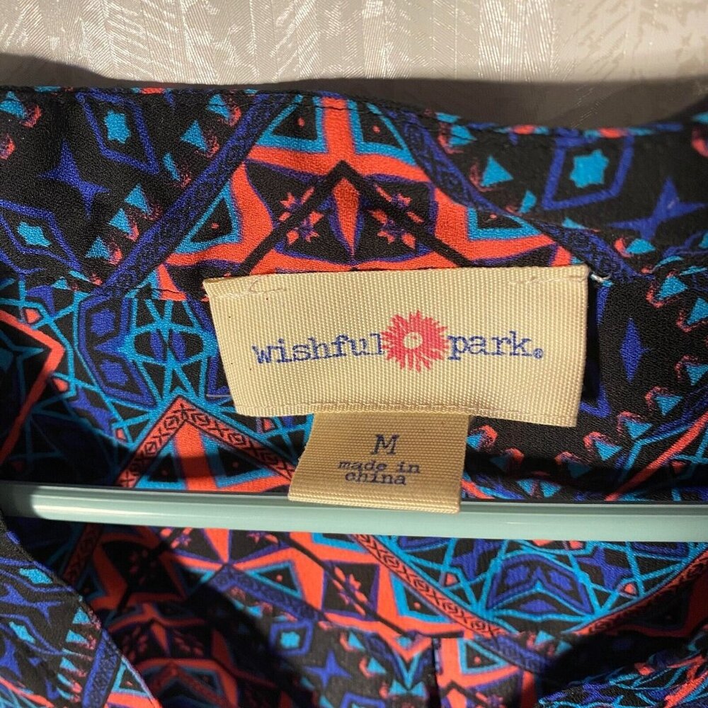 Women's Wishful Park Vibrant Pretty Blue & Pink Dressy Blouse Size‎ Medium - Picture 5 of 8